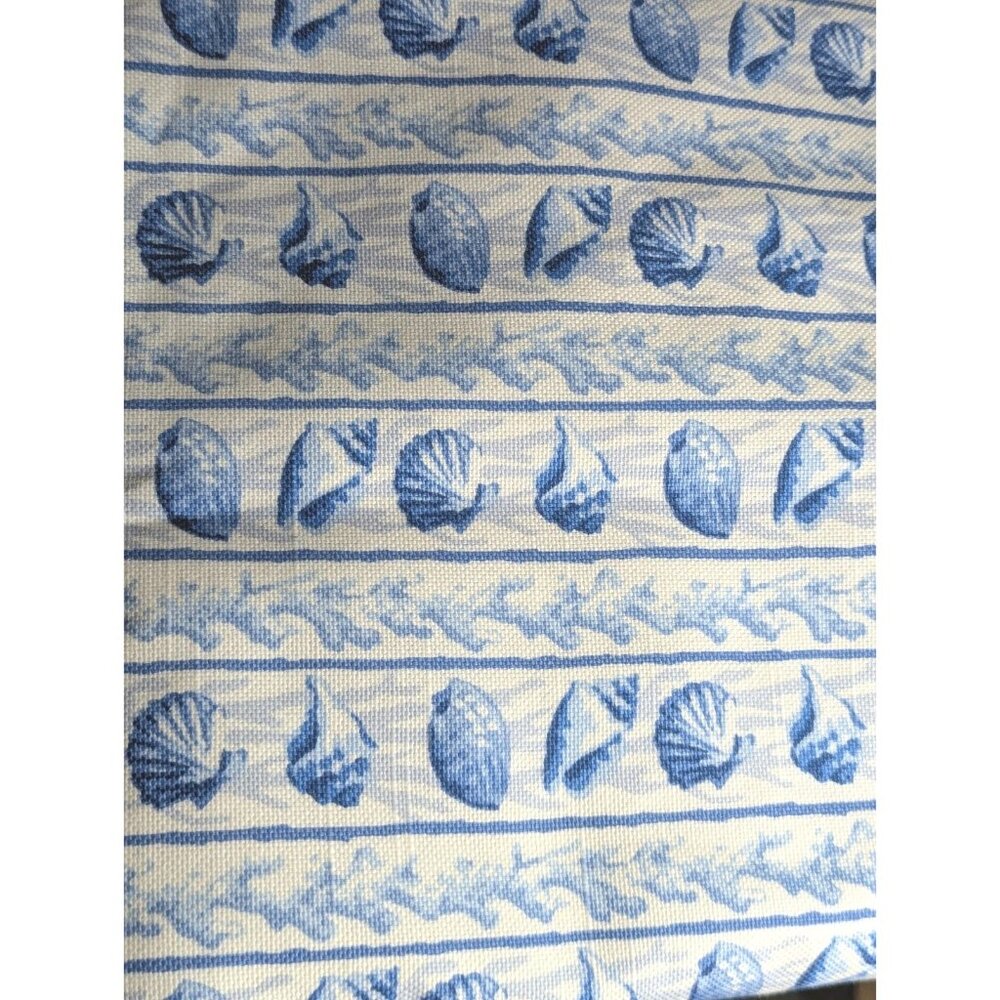 Braemore Blue Sea Shell Cotton Fabric 4Yds 34"~~54" Wide